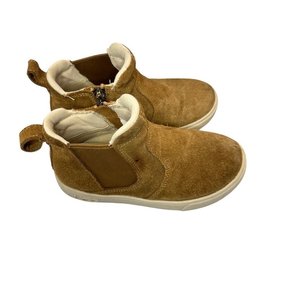 Ugg Kids Hamden II Suede Boots Side Zip Beige Toddler Girls Size 11 - Picture 14 of 15